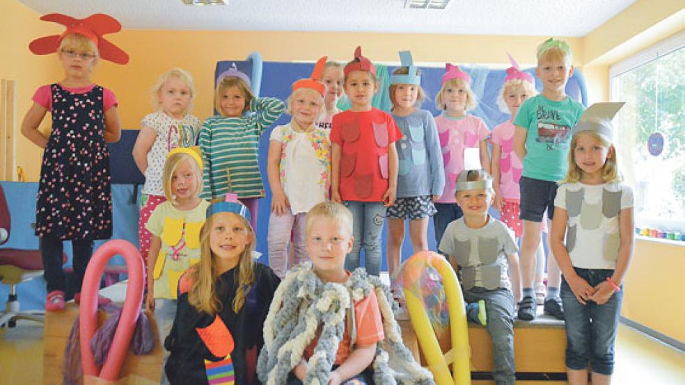 »Bunter Regenbogenfisch«: Schon seit einigen Wochen wird im Kindergarten Bunde für die Jubiläumsfeier am 16. Juni fleißig geprobt.  © Foto: Himstedt