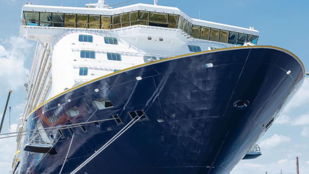 Die »Spirit of Discovery« soll Emden wie geplant Anfang nächster Woche verlassen. © Foto: Meyer Werft