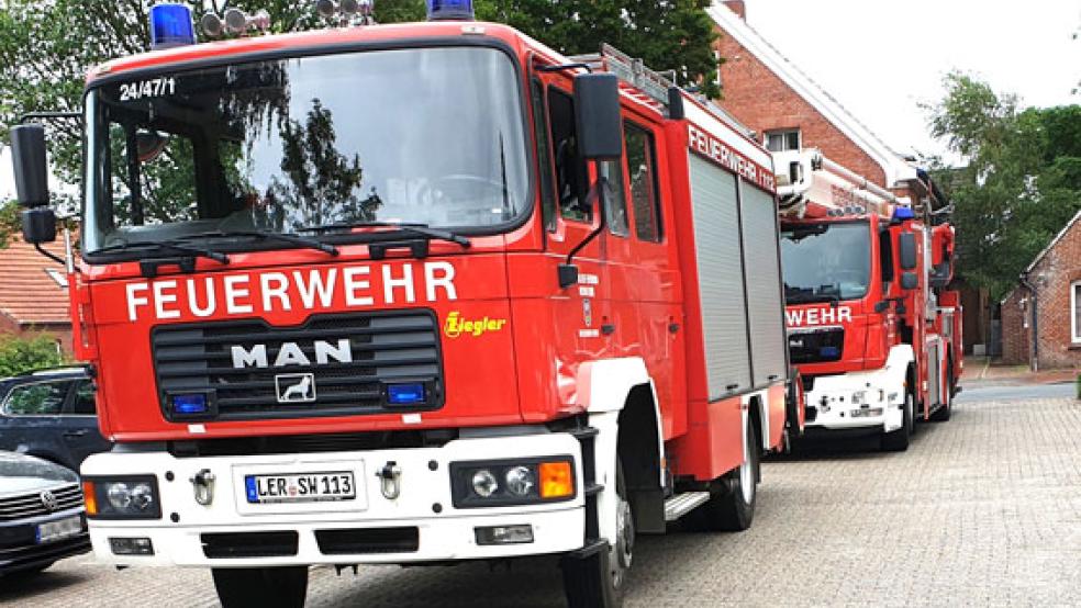 Die Einsatzkräfte waren mit dem Tanklöschfahrzeug, dem Löschgruppenfahrzeug und der Hubrettungsbühne vor Ort. © Foto: Rand (Feuerwehr)