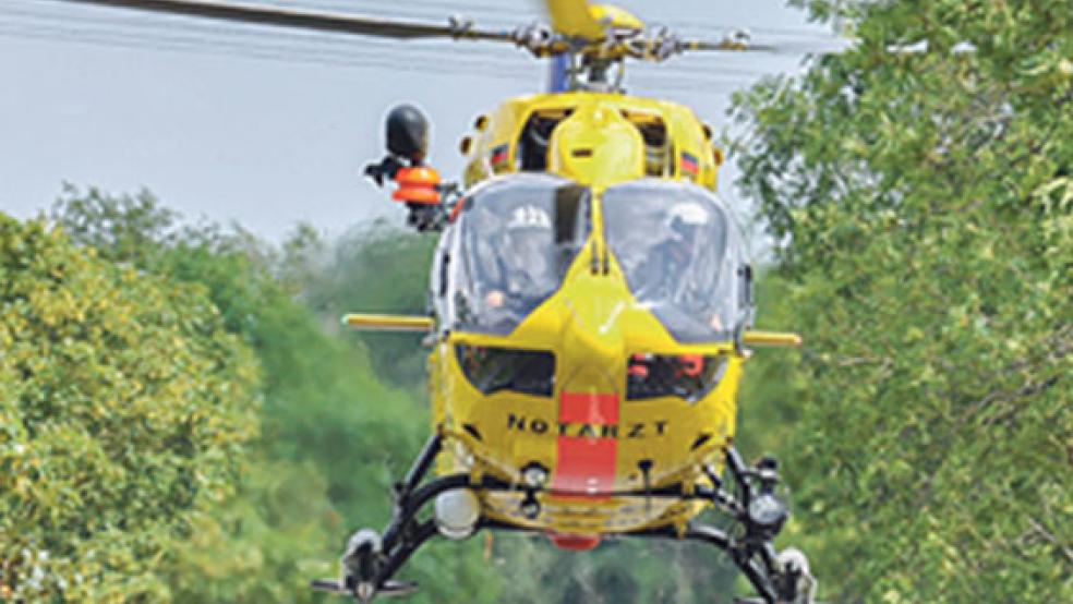 Eine 27-jährige Frau wurde mit einem Rettungshubschrauber in eine Klinik geflogen. © Symbolfoto: Wolters