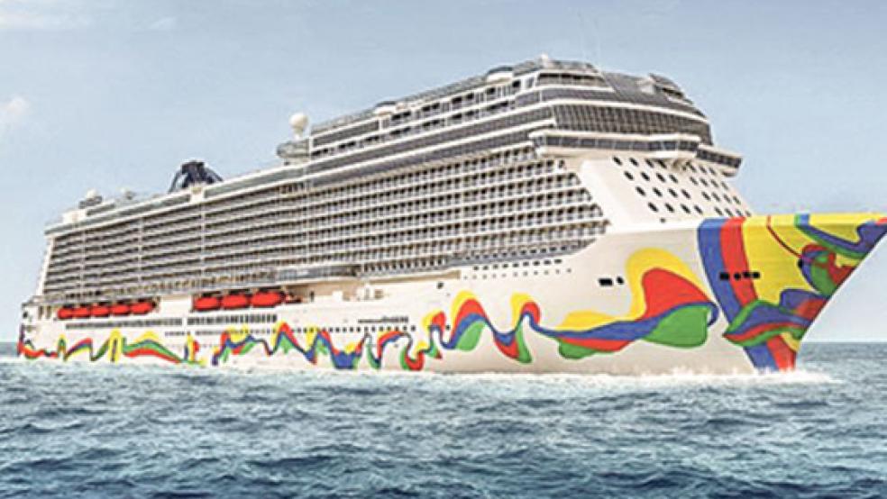 Der Rumpf wird vom spanischen Künstler Eduardo Arranz- Bravo gestaltet. © Grafik: Norwegian Cruise Line