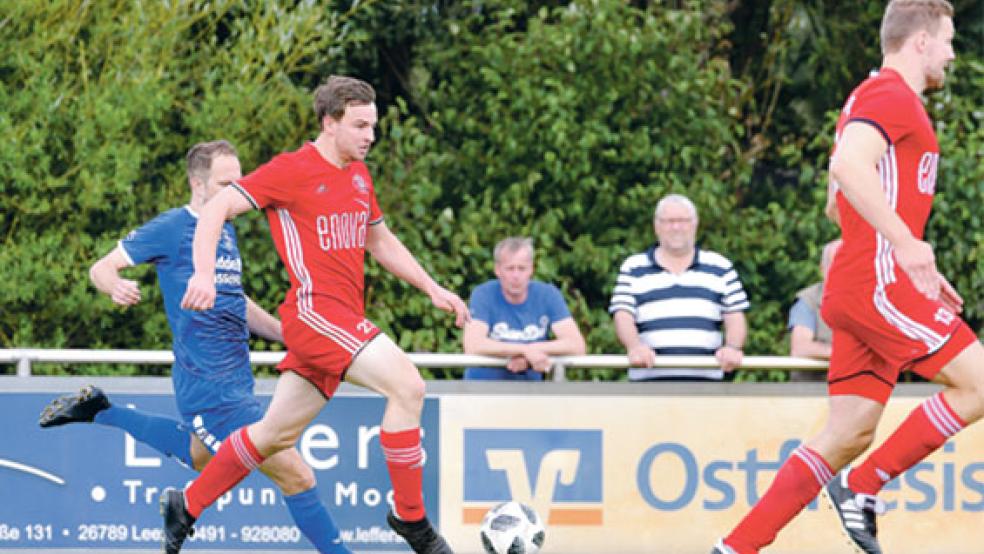 Bundes Keno Siemens (links) bereitete den zweiten Treffer von Volker Wirtjes mustergültig vor. Eike Schmidt (rechts) traf zwei Mal, was aber nicht zum Sieg reichte.  © Foto: Bruins