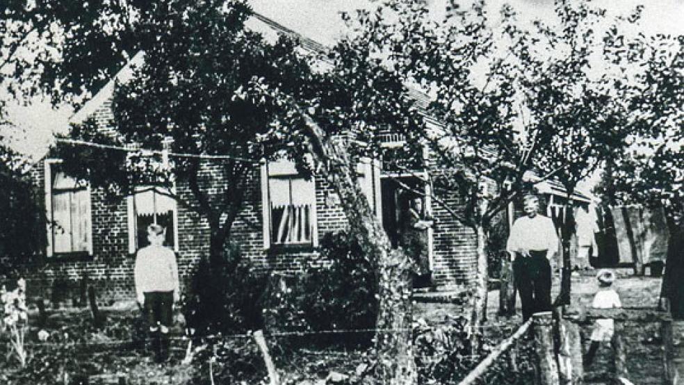 Das Wohnhaus von Derk Telkamp in Bellingwolde, eine historische Aufnahme. © Foto: Archiv Ruud Weijdeveld