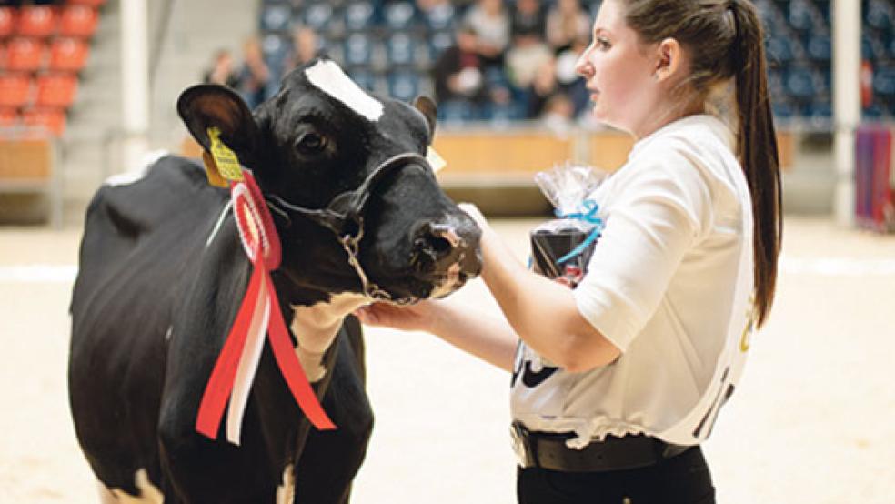 Irina Zincenko aus Jemgum führte »J Miss Gold« vor. © Fotos: Judith Gebel (VOSt)