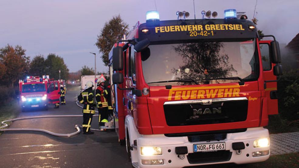 In Greetsiel war heute Morgen eine Küche in Brand geraten. Die Feuerwehr rückte an. © Foto: Feuerwehr Krummhörn 