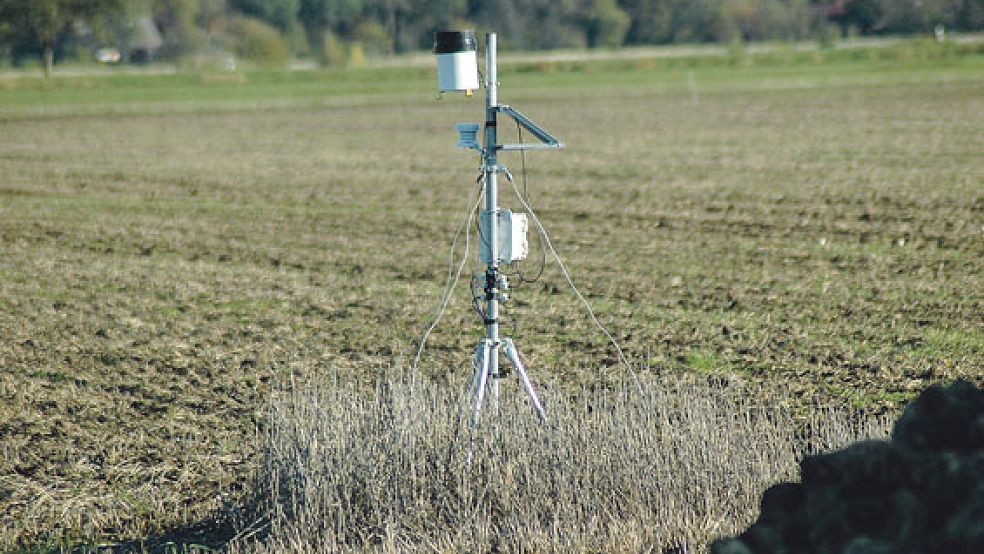 Dieses Messgerät steht auf einem Rübenacker nahe der niederländischen Grenze in Wymeer. © Foto: Szyska
