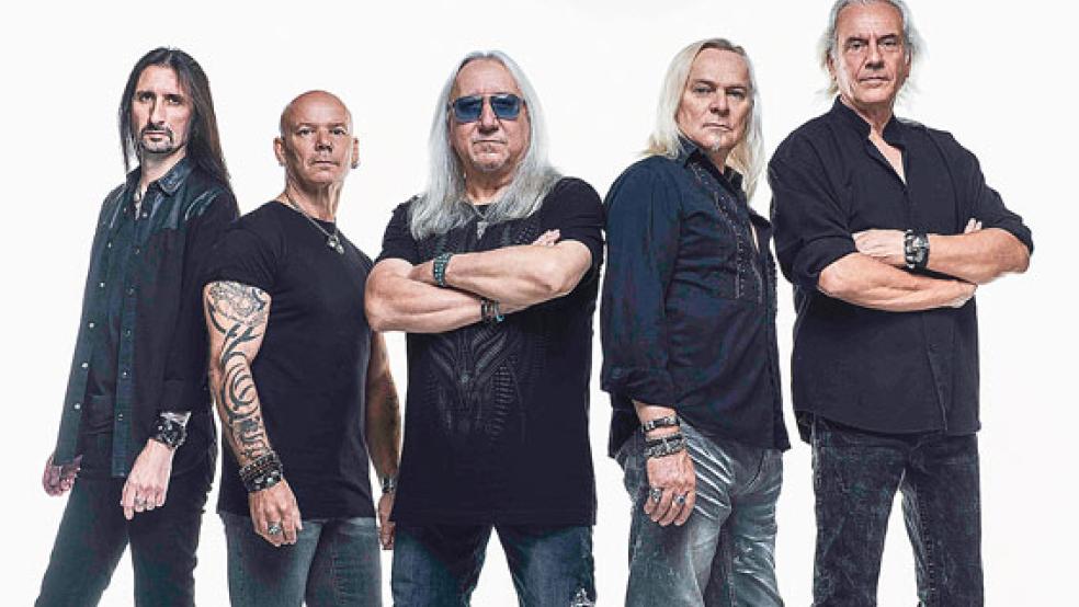 Uriah Heep gehören zu den Rock-Urgesteinen, die am 12. Januar in der Sparkassen-Arena Aurich nicht nur ihre Hits präsentieren, sondern auch aus dem Nähkästchen plaudern werden. © Foto: Richard Stow