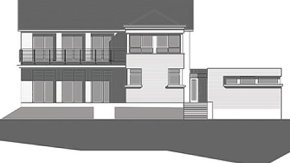 Nach diesem Entwurf (Vorderansicht) soll das Vereinsheim am Hafen in Jemgum gebaut werden. © Grafik: Eden Architekten