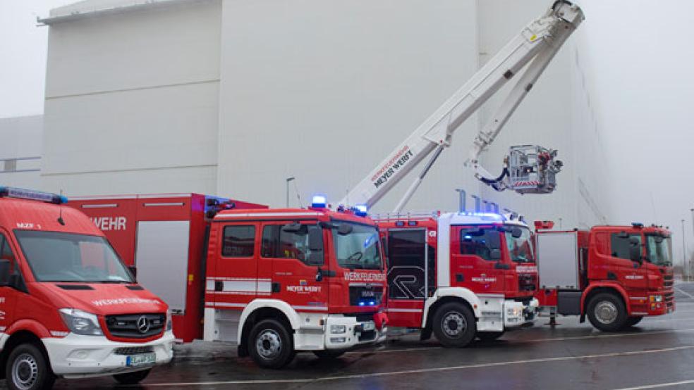 Ein Kernstück des Sicherheitsbereichs ist die Werkfeuerwehr. Sie soll in »Meyer Port 4« integriert werden. © Foto: Meyer Werft