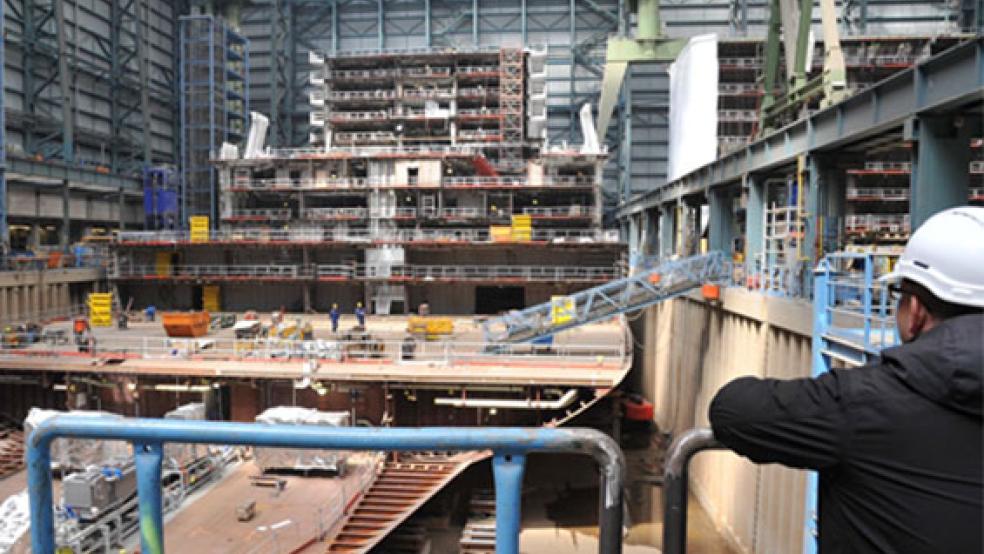 Noch bis Ende 2023 sind die Auftragsbücher der Meyer Werft prall gefüllt. © Archivfoto: Schade