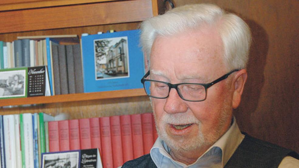 Theo Böttcher wird am morgigen Dienstag aus seinem Buch »Im Krieg geboren« in Ditzum lesen. © Foto: Hoegen