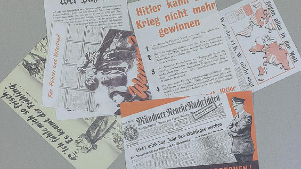 Auch britische »Propaganda-Flugblätter des Zweiten Weltkriegs« werden gezeigt. © Foto: Niedersächsisches Landesarchiv