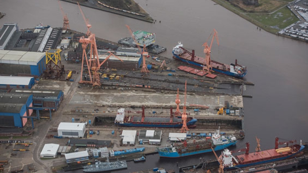 Für die ehemaligen Nordseewerke in Emden gibt es positive Signale durch einen neuen Auftrag. © Foto: Klemmer