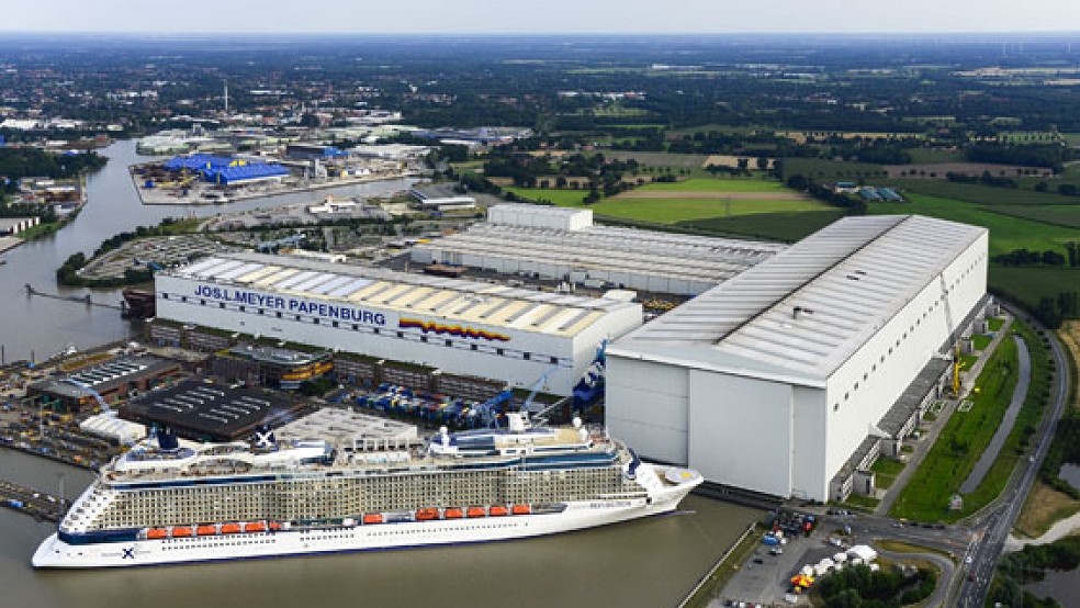 Auch auf der Meyer Werft in Papenburg gibt es einen ersten Corona-Fall. © Archivfoto: Meyer Werft