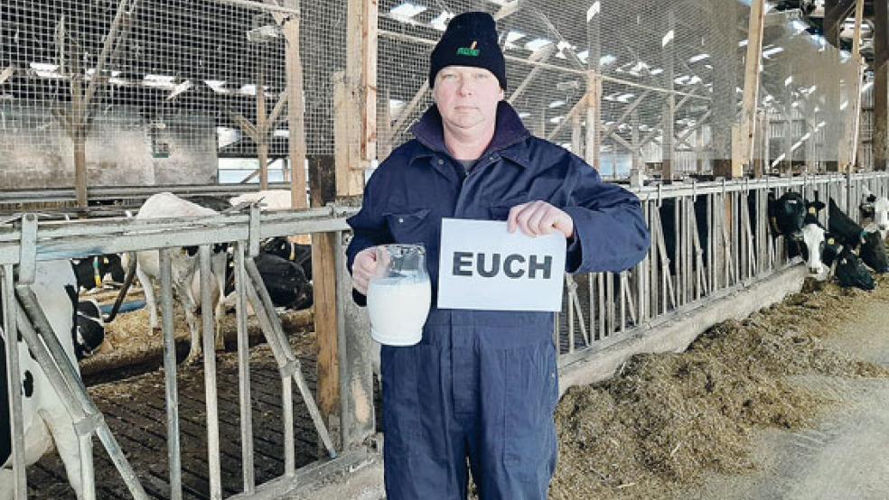 Gerhard Behrens aus Wymeer gehört zu den Landwirten, die für die Landwirtschaft Flagge zeigen. © Foto: Loger