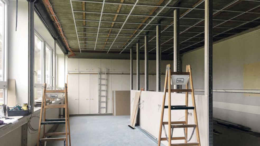 Die Arbeiten im neuen »Zukunftslabor« an der Weeneraner Oberschule schreiten voran.  © Foto: Boelmann