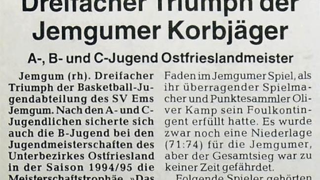 Als Jemgum noch Körbe warf