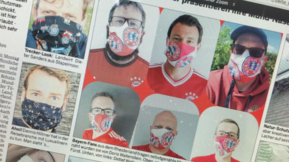 Maskenparade in der RZ: Zahlreiche Leser haben Fotos mit ihren »Schutzvorrichtungen« eingesandt. © Foto: Hanken