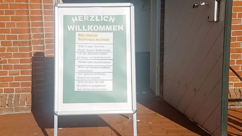 Auch in der Kirche in Holthusen wurden Hygienemaßnahmen ergriffen. Der Gottesdienst findet morgen um 9.30 Uhr statt - Einlass ist um 9.15 Uhr. © Foto: privat