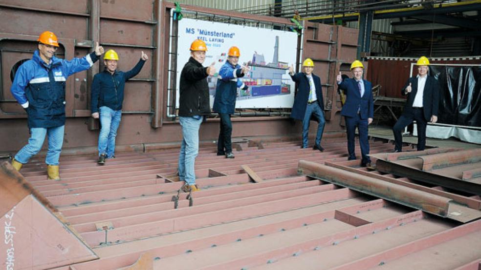 Brennbeginn für die MS »Münsterland«. Die Borkum-Fähre wird im niederländischen Farmsum auf umweltfreundliche LNG-Technik umgerüstet. © Foto: AG Ems