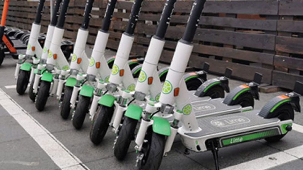 Von Elektro-Scootern eines Sharing-Unternehmens wurden im Stadtgebiet von Leer insgesamt zehn Versicherungskennzeichen entwendet. © Symbolfoto: Pixabay