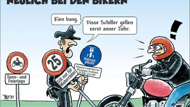 Ausgebremste Biker