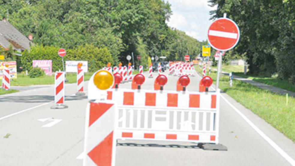 Die B 436 zwischen Hesel und Holtland ist zurzeit gesperrt. © Foto: Wolters