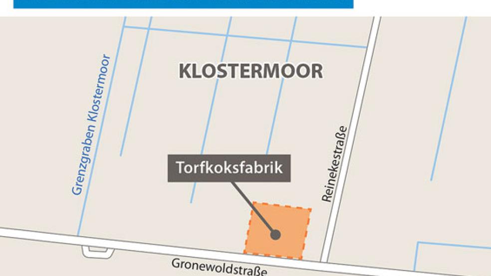 Diese Graphik verdeutlicht die Lage der ehemaligen Torfkoksfabrik. © Graphik: General Anzeiger