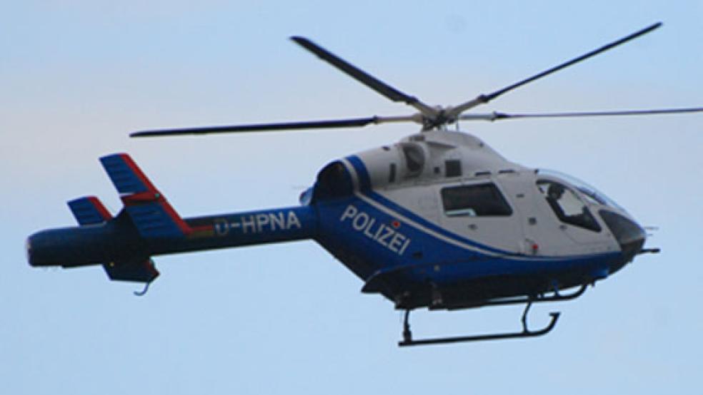 Auch ein Polizeihubschrauber kam bei der Vermisstensuche zum Einsatz. © Symbolfoto: Hanken