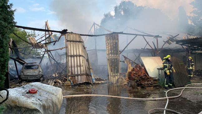 Scheune wurde Raub der Flammen