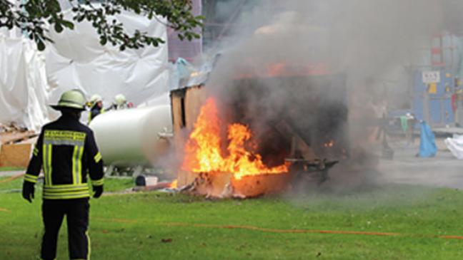 Kompressor steht in Flammen