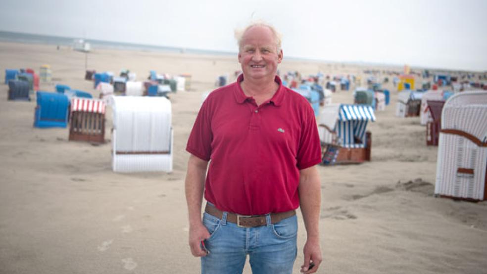 Strandkorb-Vermieter Franz Kattwinkel von der ostfriesischen Insel Juist stellt fest: »Die Einbußen sind nicht aufzuholen.« © Foto: Schuldt (dpa)