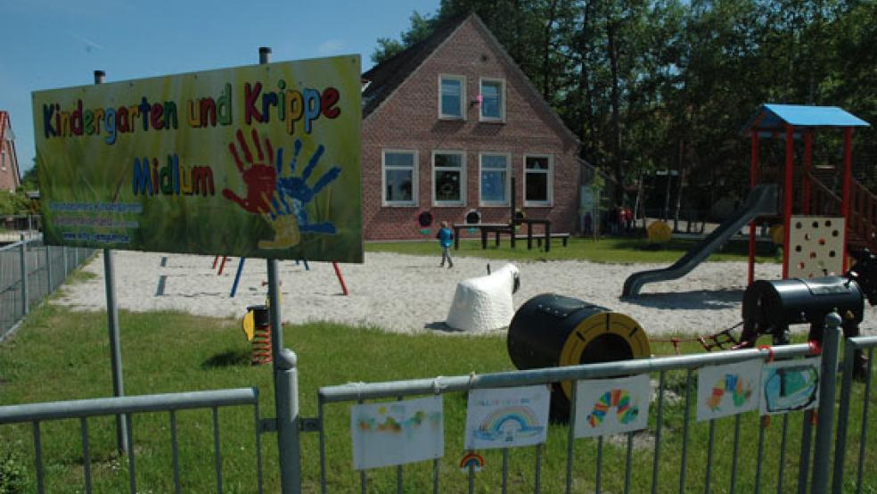 Krippengruppen gibt es zurzeit in der Kindertagesstätte in Midlum (Bild) und in der Grundschule in Jemgum.  © Foto: Szyska