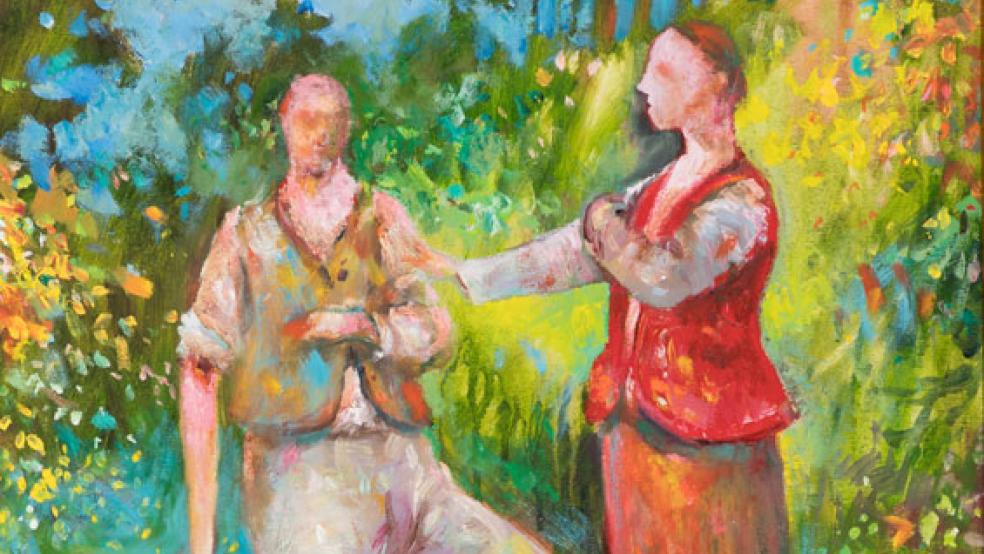 Zoppe Voskuhl hat dieses unbetitelte Bild gemalt, Öl auf Leinwand, es enstand 2018/19. © Foto: Landkreis Leer