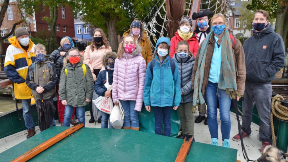 Das viertägige Projekt mit den »Lesepiraten« startete am Mittwoch auf dem Frachtsegler »Friedrich«. © Fotos: Ammermann