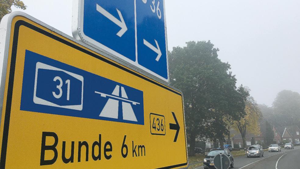 Der Kreisel in Weener an der Bundesstraße 436 war im vergangenen Jahr ein Unfallschwerpunkt. Das ergab eine Auswertung der Statistischen Ämter des Landes und des Bundes.  © Foto: Boelmann