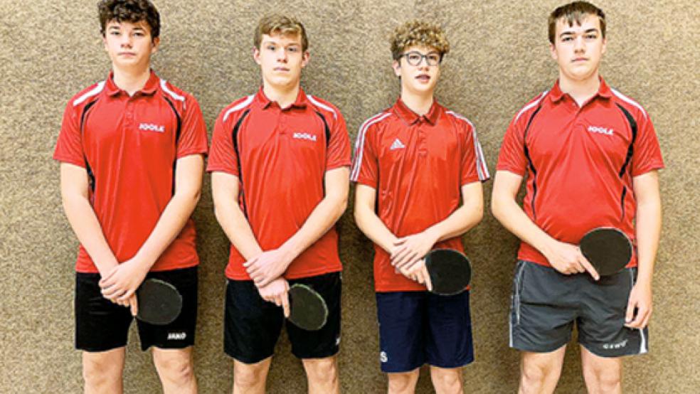 Die Jungen 18 der SG Bunde/Bingum: (von links) Torben Zechner, Mauritz Jürrens, Maarten de Vries und Silas Koenen. Es fehlt Justin Schoormann. © Foto: Yzer