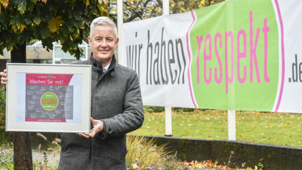 Landrat Matthias Groote schmiedet ein »Bündnis für Respekt« und hat bereits diverse Unterstützer gefunden. Auch in Aurich gibt es eine ähnliche Initiative. © Foto: privat