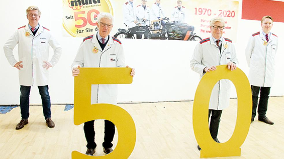 Die »Multi-Väter« blicken auf 50 Jahre zurück: (von links) Matthias Brahms, Hero Brahms, Fritz-Rudolf Brahms und Christian Brahms. © Foto: Hanken