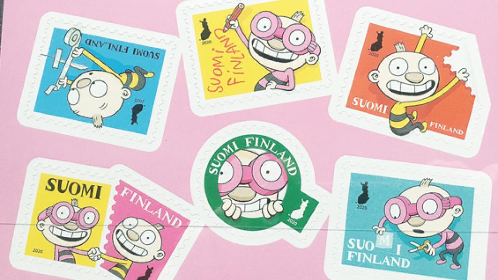 Das sind ganz moderne Briefmarken aus Finnland, die nicht jeden Sammler ansprechen.  © Foto: Boelmann
