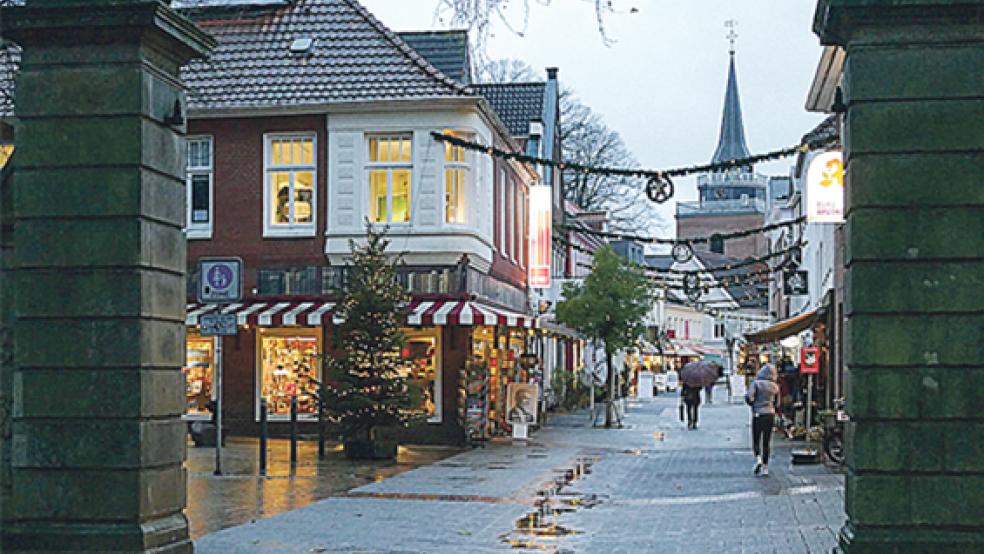 Trotz Vorweihnachtszeit ist derzeit nicht viel los in der Auricher Innenstadt. © Foto: Jürgens