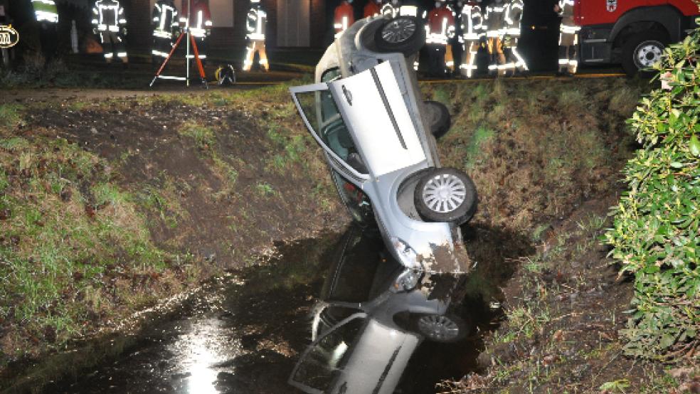 Die 81-jährige Frau, die mit ihrem Auto im Kanal landete, blieb unverletzt. © Wolters