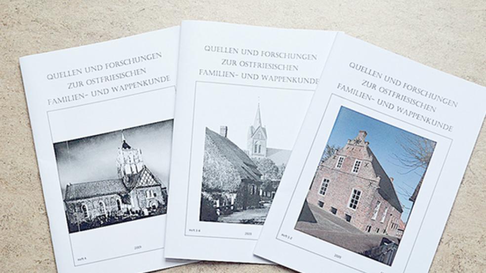 Die neuen Hefte aus der Schriftenreihe der Upstalsboom-Gesellschaft sind eine Fundgrube für Familien- und Geschichtskundler. © Foto: Upstalsboom-Gesellschaft
