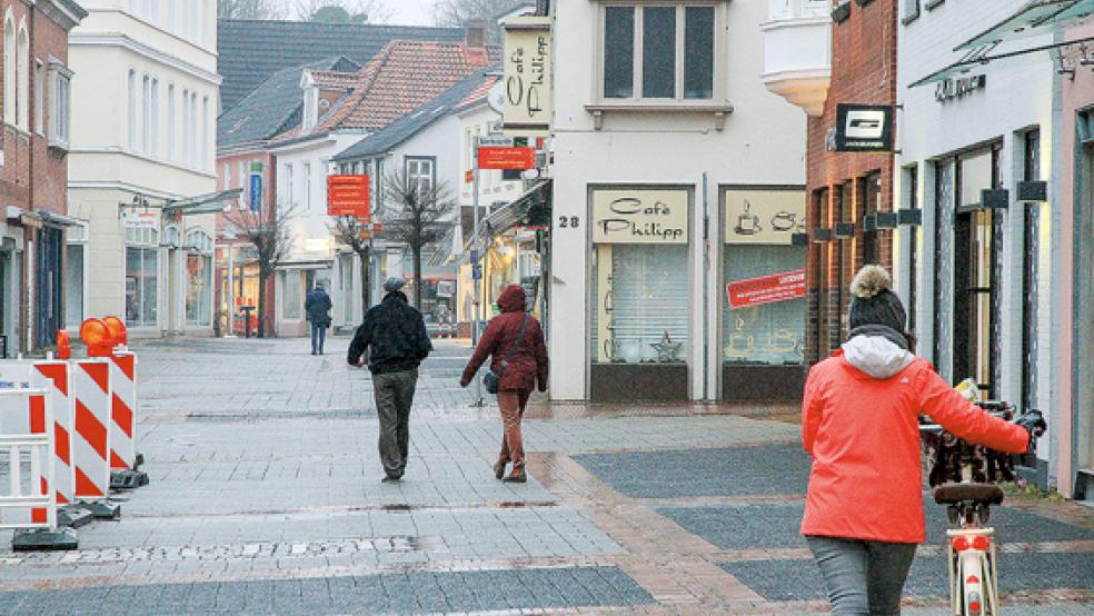 Im Augenblick können die Auricher ihre Stadt wegen des Lockdowns nicht erleben. Das soll sich nach dem Willen der Kaufleute aber ändern. © Foto: Banik