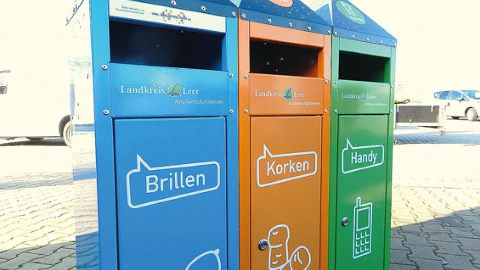 Die Sammelbehälter stehen auf allen Wertstoffhöfen im Landkreis Leer.  © Foto: Landkreis Leer