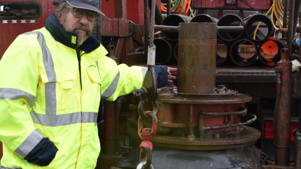 Voruntersuchungen der Bodenbeschaffenheit im Oktober 2020 an der Kreisstraße 39 in Landschaftspolder. © Foto: Kuper
