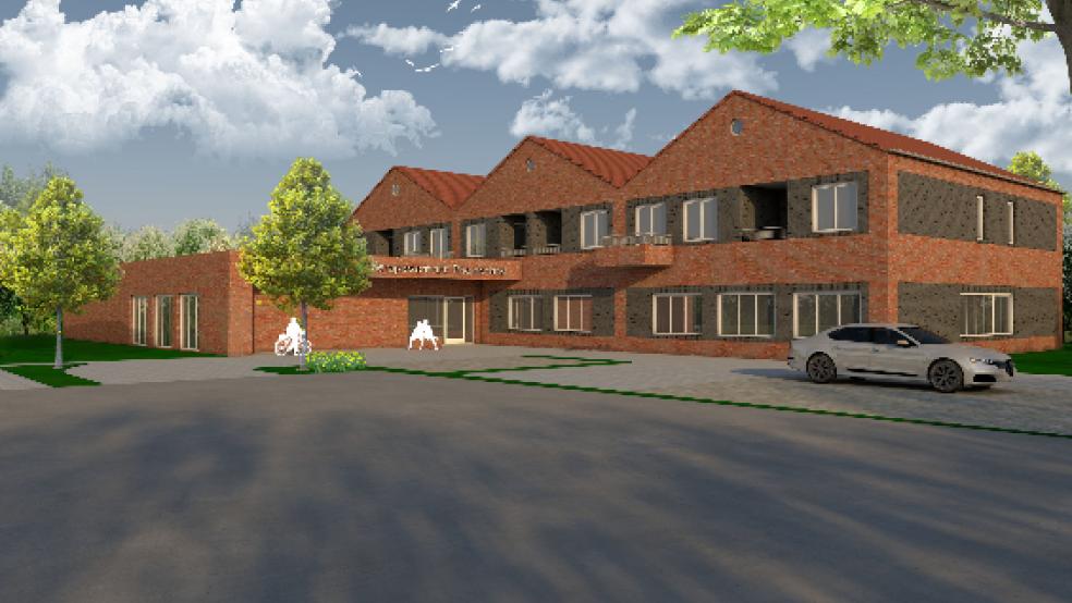 So soll es aussehen: Das Therapiezentrum Rheiderland - ein Ort für Gesundheit in Tichelwarf. © Visualisierung: Woltermann Architekten