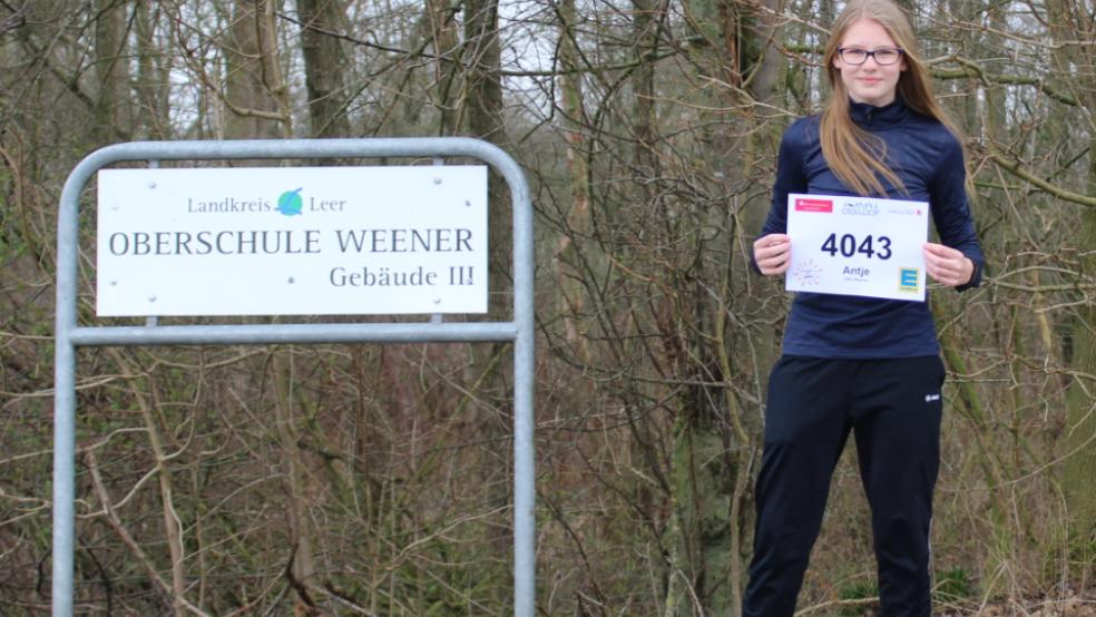 Antje Pastoor ist am Dienstag zur ersten Etappe beim »Ossiloop anners« gestartet. Die 14-Jährige kommt beim Laufen auch an ihrer Schule vorbei.  © Foto: privat