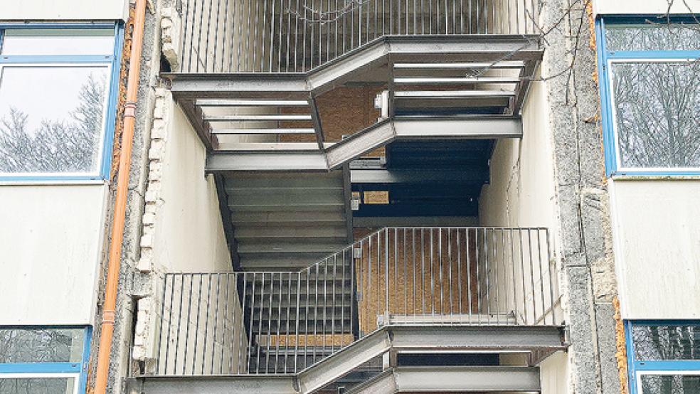 So sieht eines der neuen Treppenhäuser an der Oberschule aus.  © Foto: Boelmann