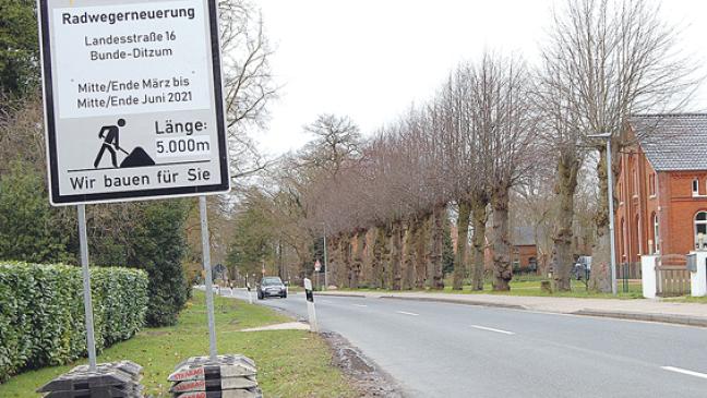 Landesstraße 16  in Bunderhee  voll gesperrt